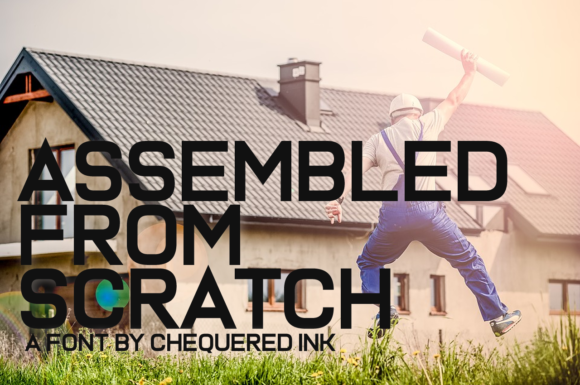 Assembled from Scratch Font for Handmade Labels and Signs