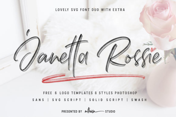 Janetta Rossie Duo Font for Handmade Branding